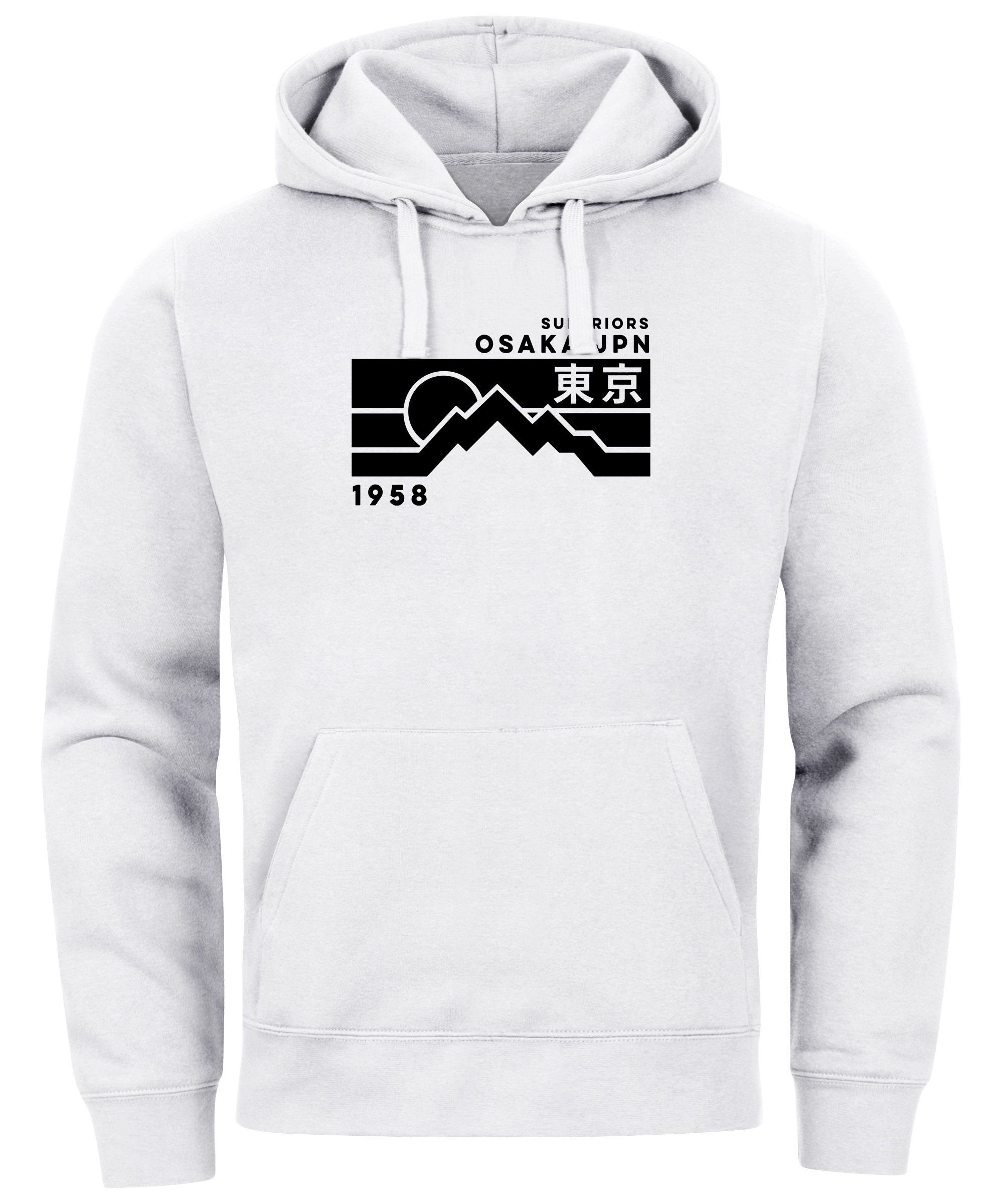 Neverless Hoodie Hoodie Herren Aufdruck Osaka JPN japanische Schriftzeichen Fashion