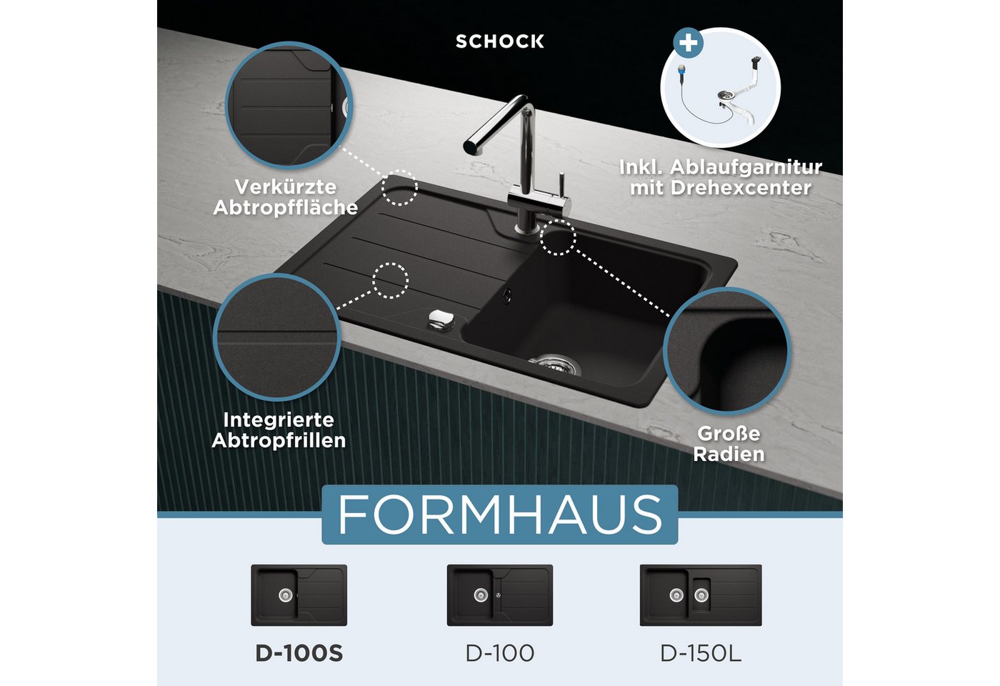 Thumbnail - Schock Granitspüle Formhaus Mini, rechteckig, 78/50 cm