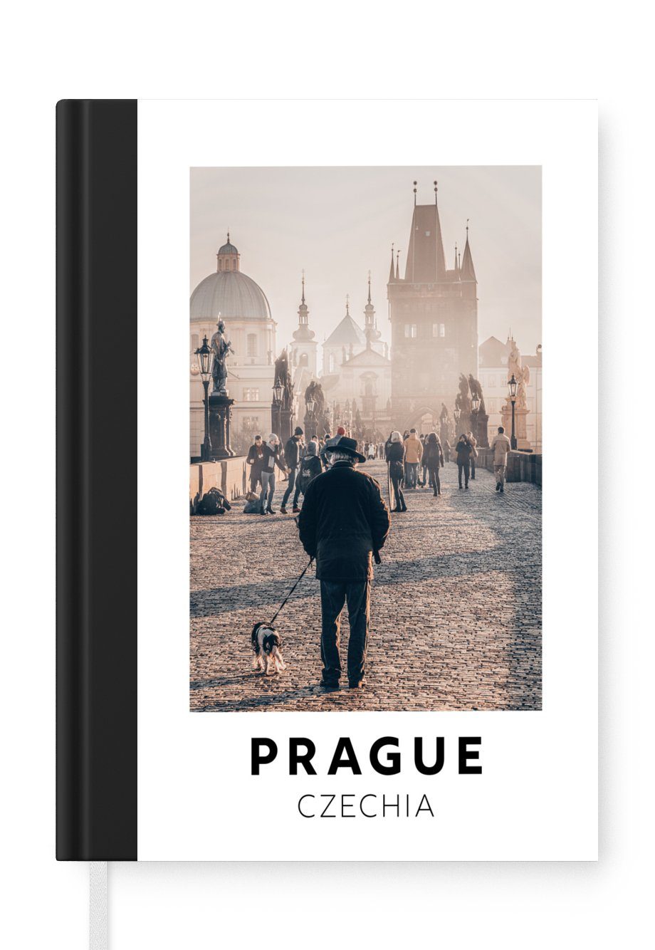 MuchoWow Notizbuch Tschechische Republik - Prag - Hund, Journal, Merkzettel, Tagebuch, Notizheft, A5, 98 Seiten, Haushaltsbuch
