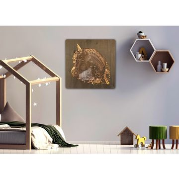 WohndesignPlus LED-Bild LED-Wandbild "Pferdekopf" 62cm x 62cm mit 230V, Tiere, DIMMBAR! Viele Größen und verschiedene Dekore sind möglich.