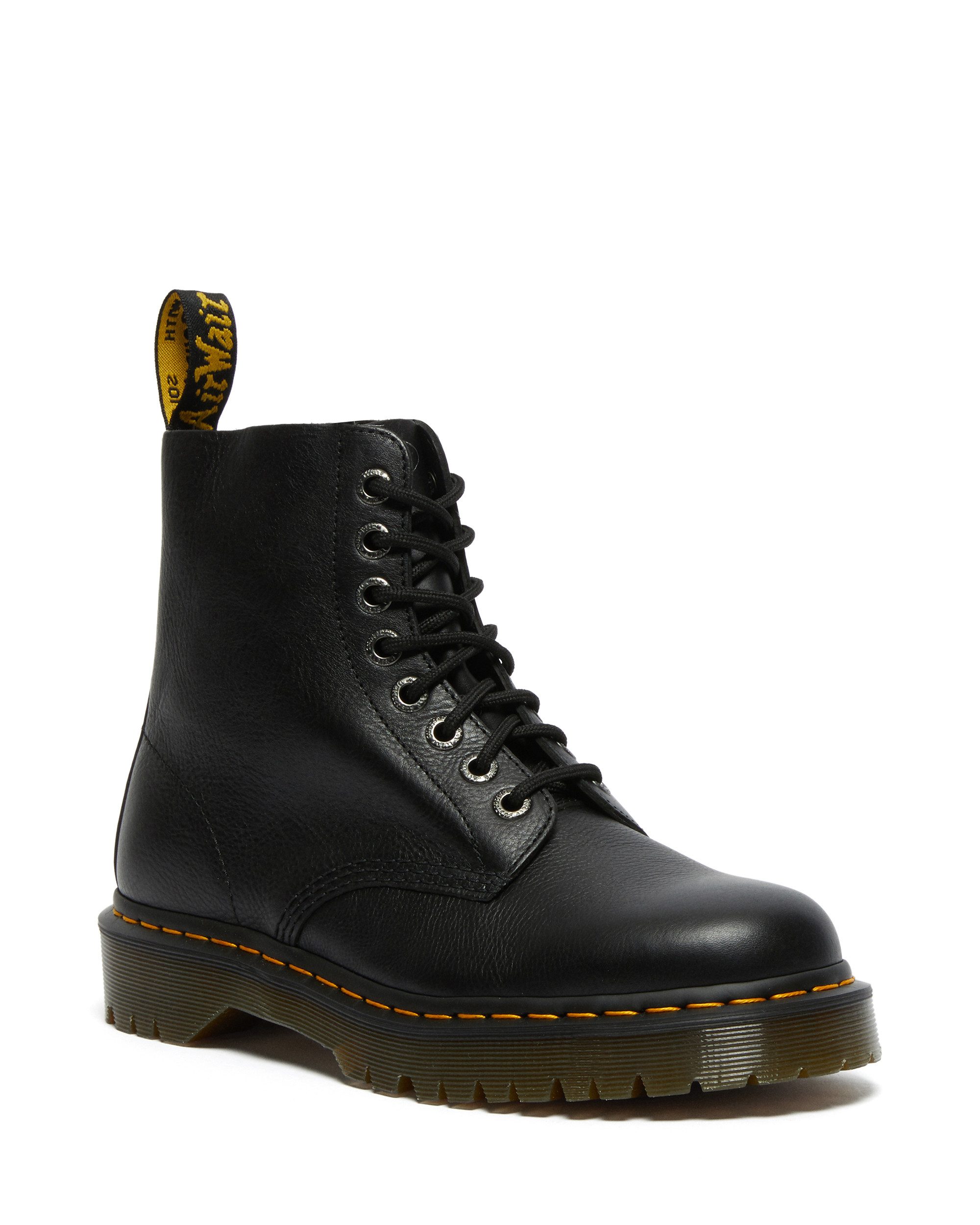 DR. MARTENS 1460 Schnürboots Blockabsatz, Stiefelette mit typisch, gelber Rahmennaht