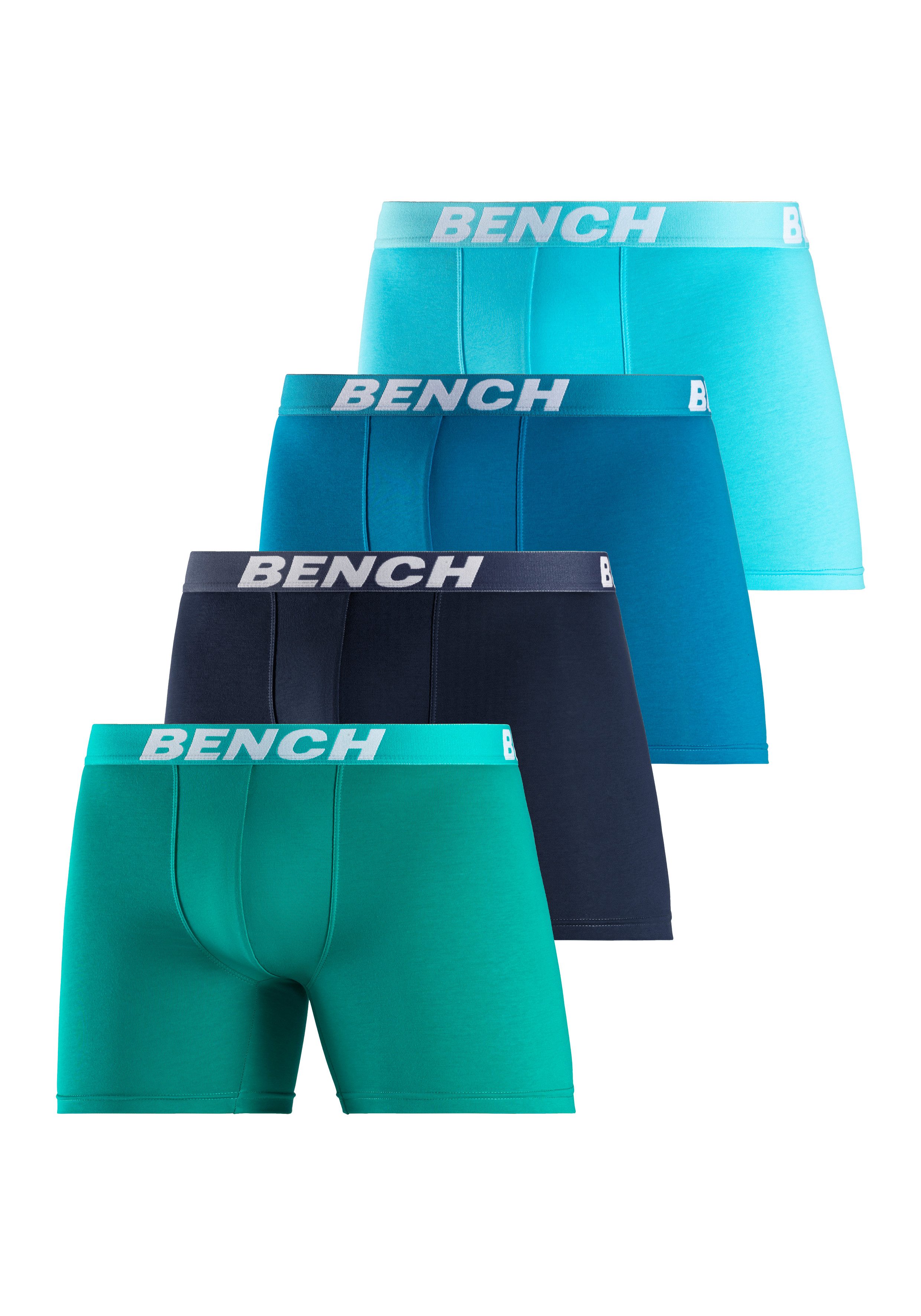 Bench. Boxer Boxershorts für Herren (Packung, 4-St) Unterhose mit längerer Beinform aus Baumwollmischung