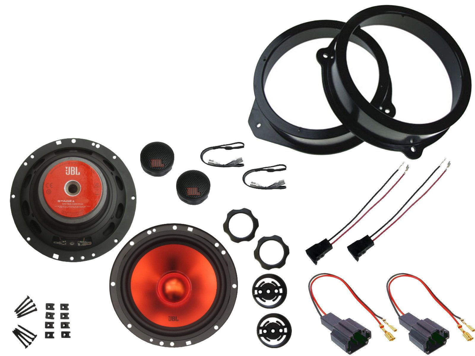 DSX JBL Lautsprecher Set für Audi A3 Sportback 8PA Bj 04-12 Tür vorne hint Auto-Lautsprecher (80 W)