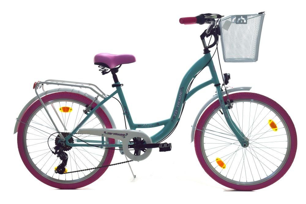 Cityrad 24 Zoll Kinder Mädchen City Fahrrad Bike Rad Reflex BMP Shimano 6 Gang