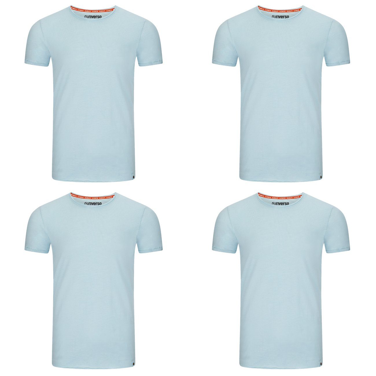 riverso T-Shirt RIVJonas Baumwolle 100% (4-tlg) Light O-Neck (19200) Blue