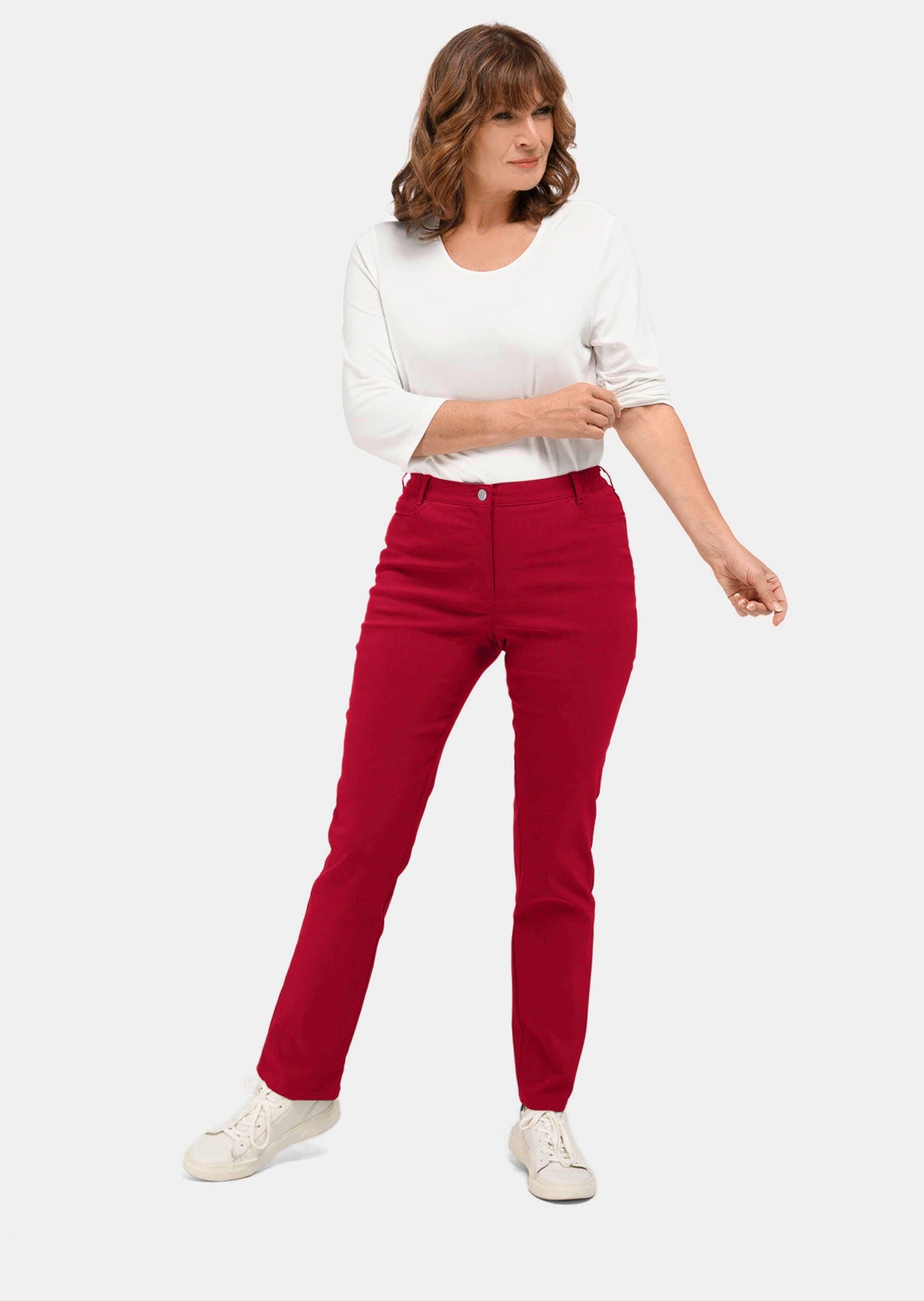 Kurzgröße: rot Super-Stretch-Hose Perfekte Stoffhose GOLDNER CARLA