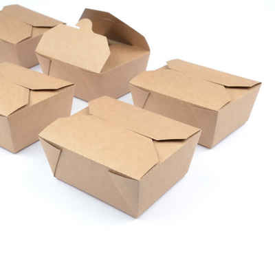 Einwegschale 200 Stück Noodleboxen (130×107×64 mm), 30 OZ, kraft, Foodbox Nudelbox Lunchbox Snack China Box Pastabox