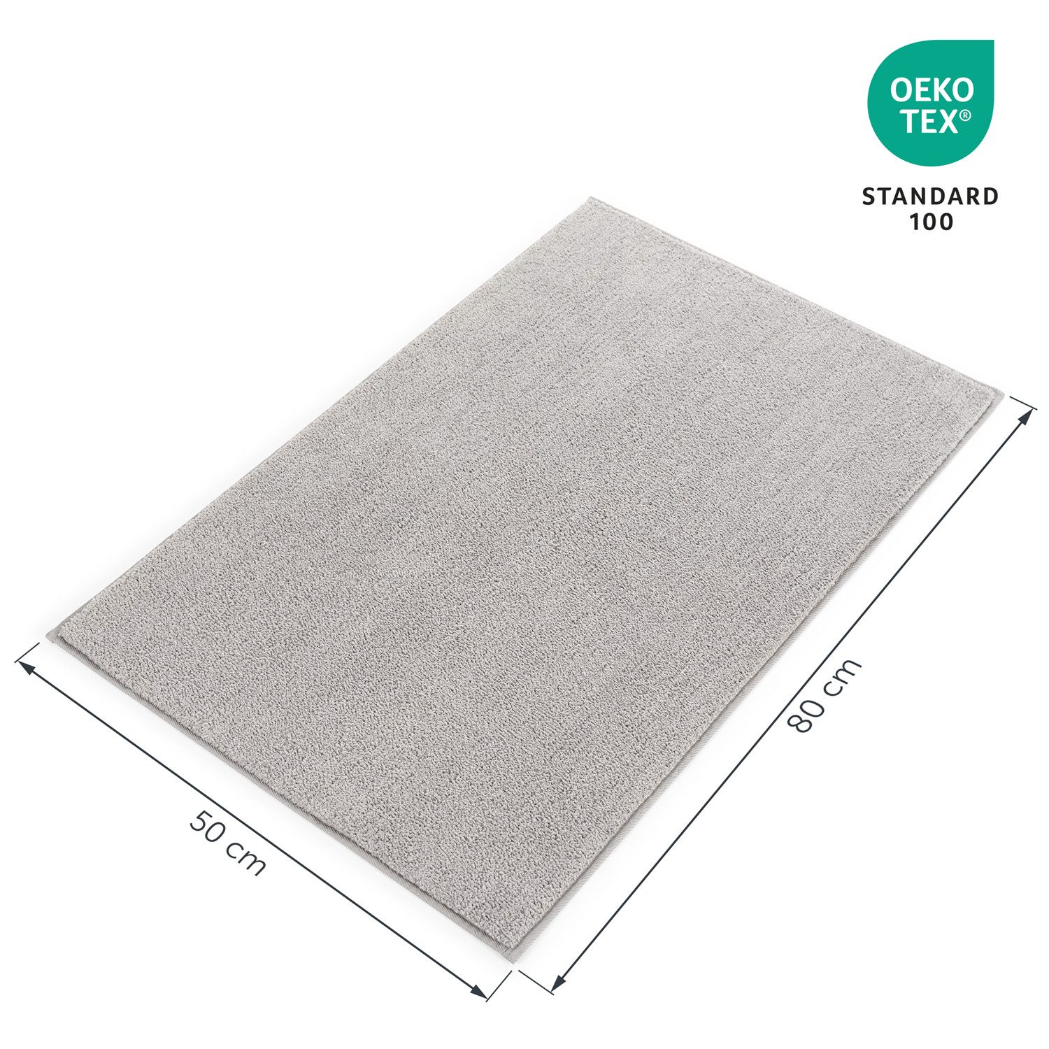 Blumtal Badematte rutschfester und weicher Badezimmerteppich, rutschsicher, strapazierfähig, waschbar, Polyester, Rechteckig, 1, Badvorleger in 50x80 cm - wasch – Bild 3 von 5
