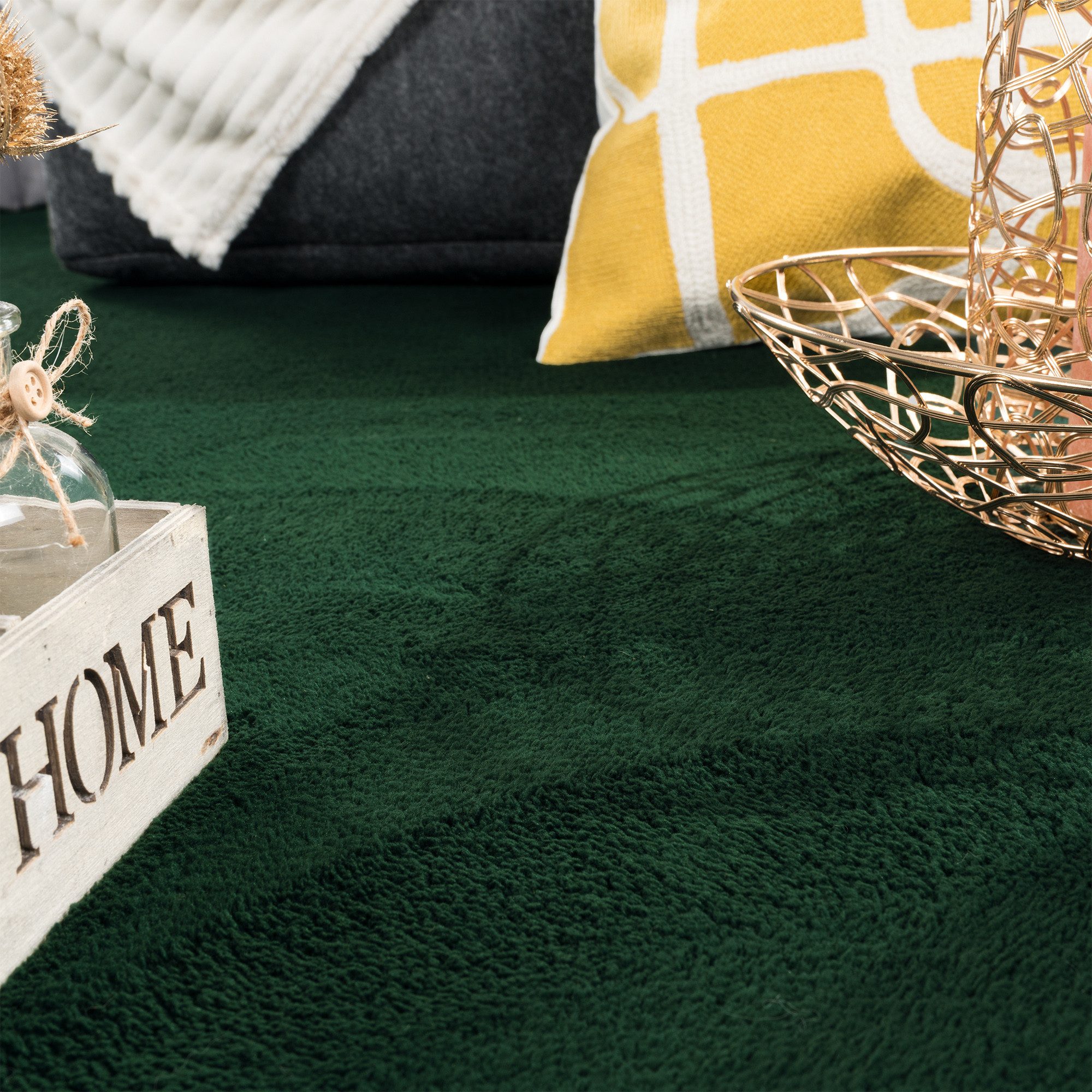 TeppichHome24 Teppich Grüner Teppich dekorativ weich pflegeleicht für gemüt günstig online kaufen