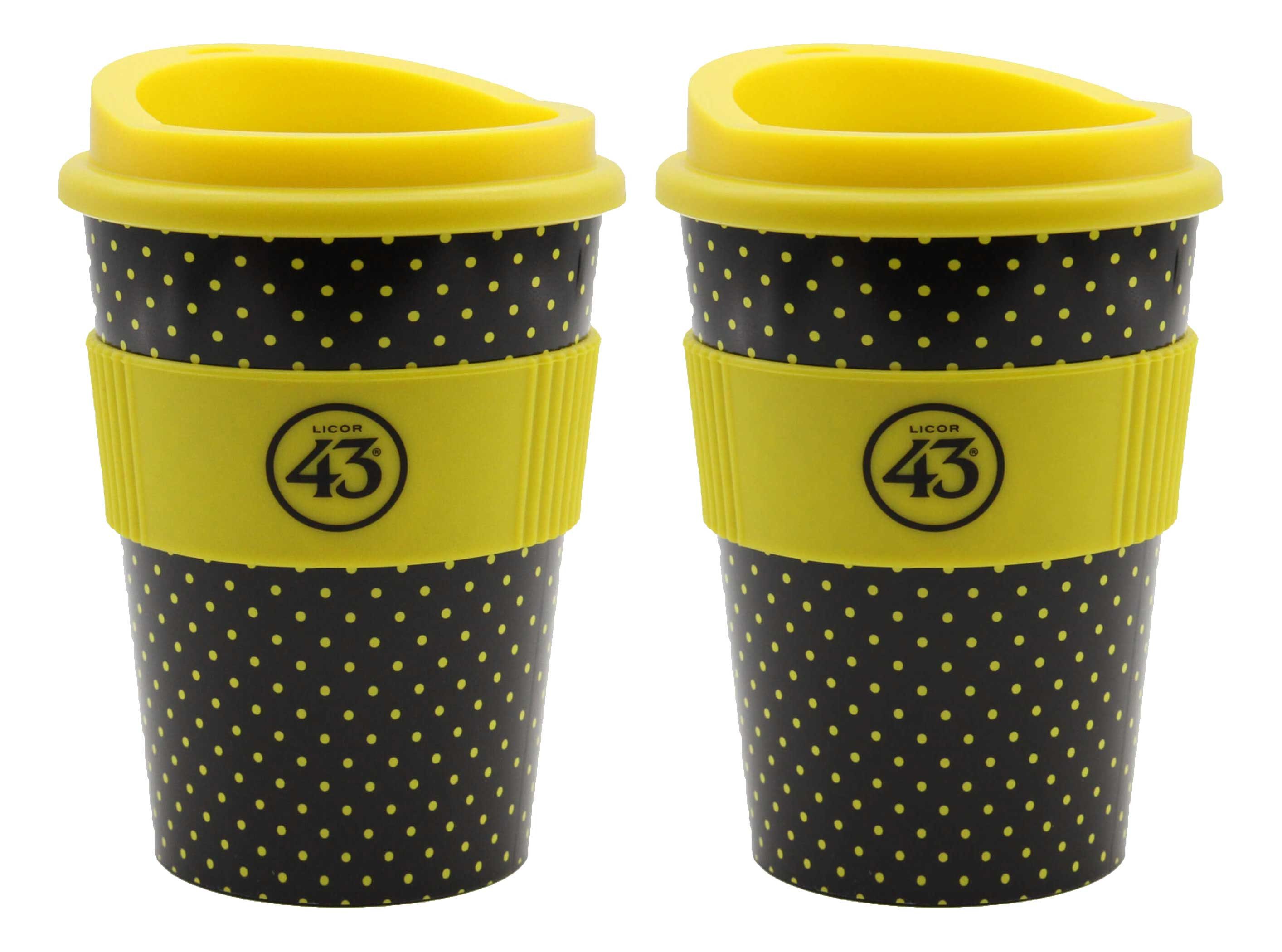 Mixcompany Coffee-to-go-Becher Licor 43 Kaffeebecher - 2er Set Trinkbecher Coffee to go mit Deckel, 2-tlg.
