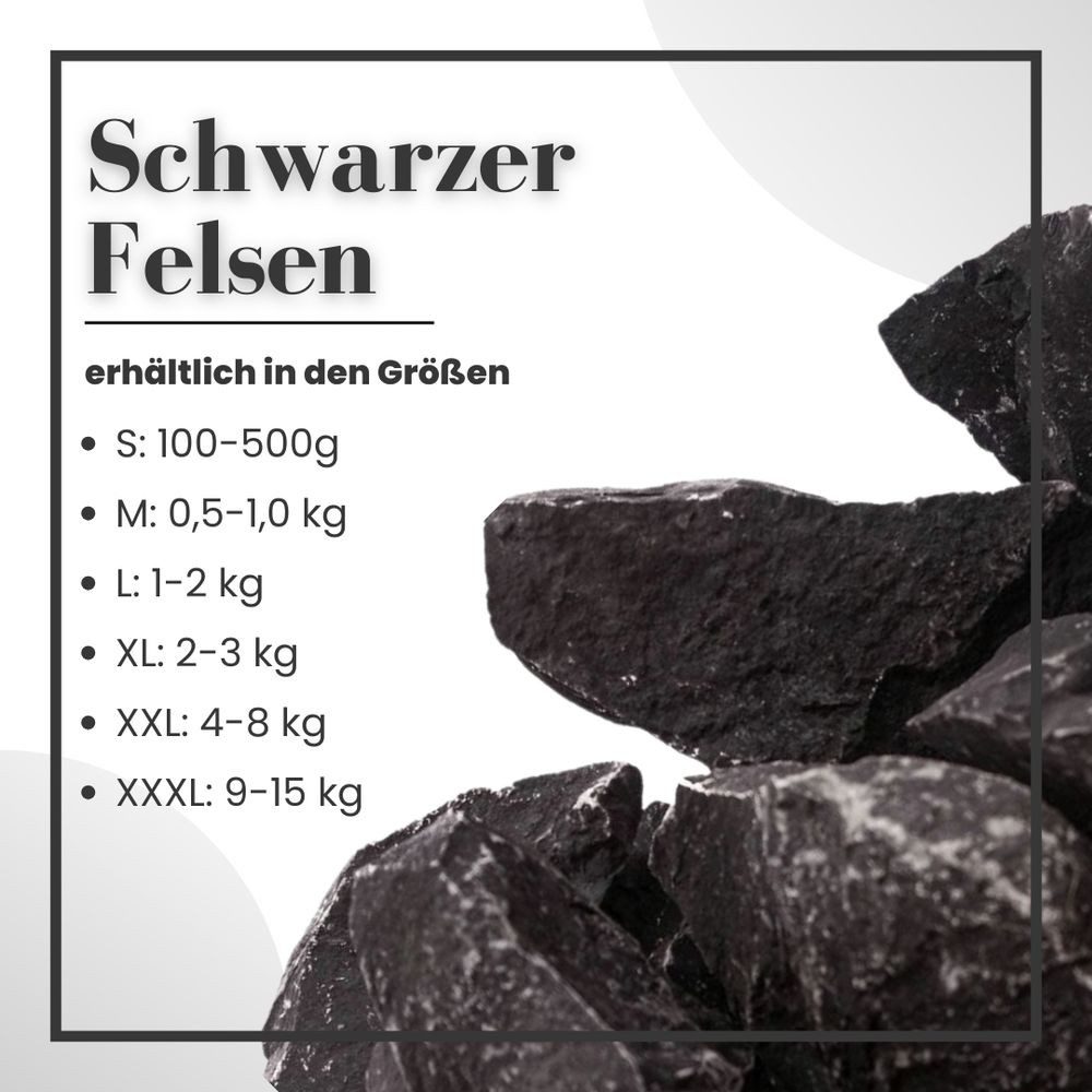 Aquaone Aquarium Aquarium Natursteine Schwarzer Felsen 1 Stück Gr. XXL 4-8kg