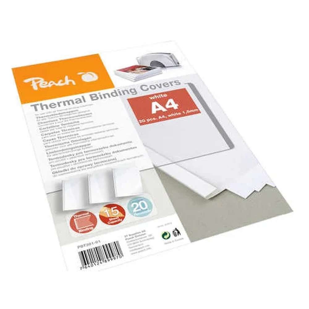 Peach Thermo-Bindemappe Peach PBT301-01 Umschlag A4 Weiß 20 Stück(e), (