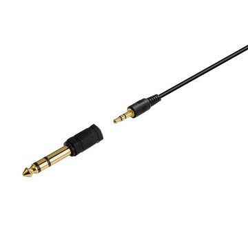 Hama Kopfhörer Over-Ear, langes Kabel, 3,5- und 6,35 mm Klinkenstecker Over-Ear-Kopfhörer (Geräuschisolierung, Schwarz, sichere Signalübertragung)