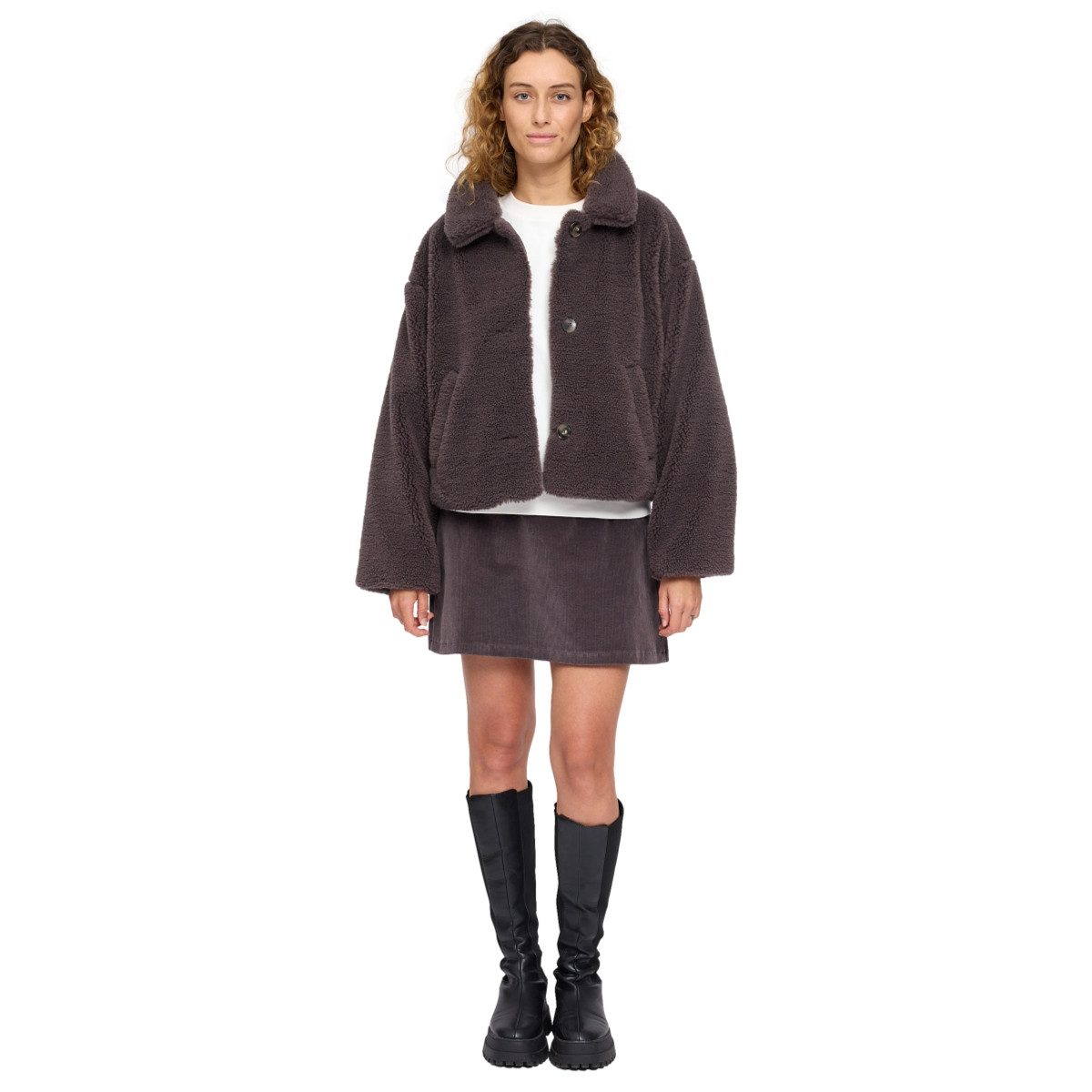 MAZINE Winterjacke Mazine Faux-Fur Button Jacket - Kunstfelljacke