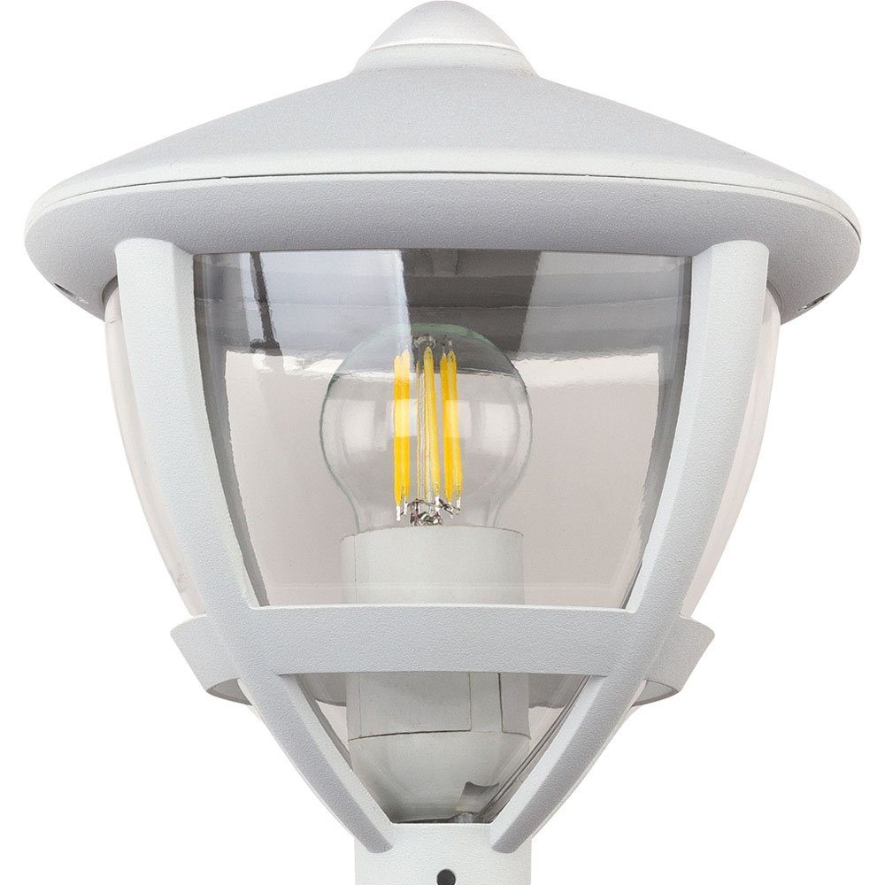 etc-shop LED Außen-Stehlampe, Leuchtmittel Außen Strahler Leuchte Warmweiß, Lampe Garten ALU inklusive, Steh Stand im Sockel