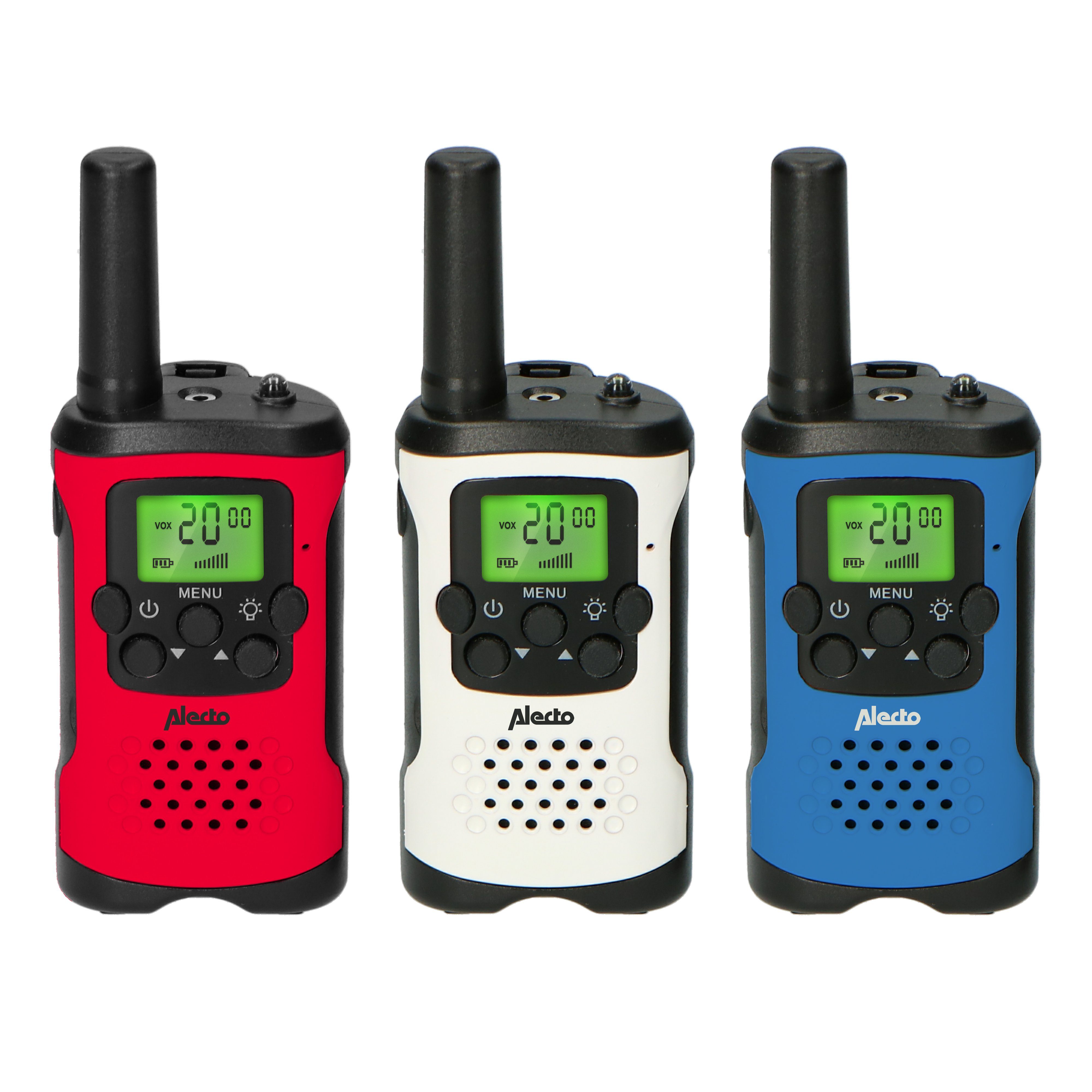 Alecto Walkie Talkie FR115 3X, (3-St) Rot-Weiß-Blau