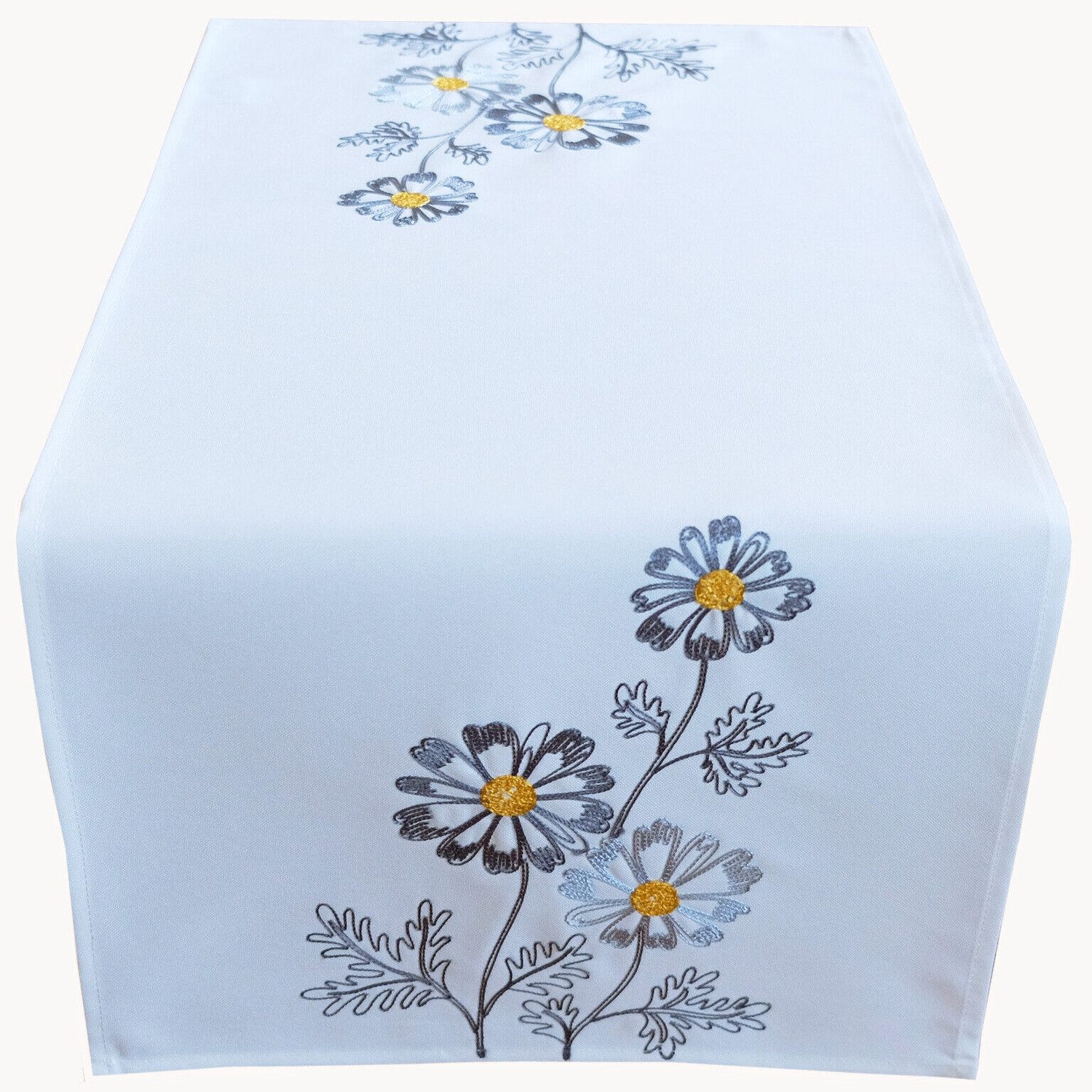 Tischdecke mit Kurbelstickerei Blumen Frühling Sommer