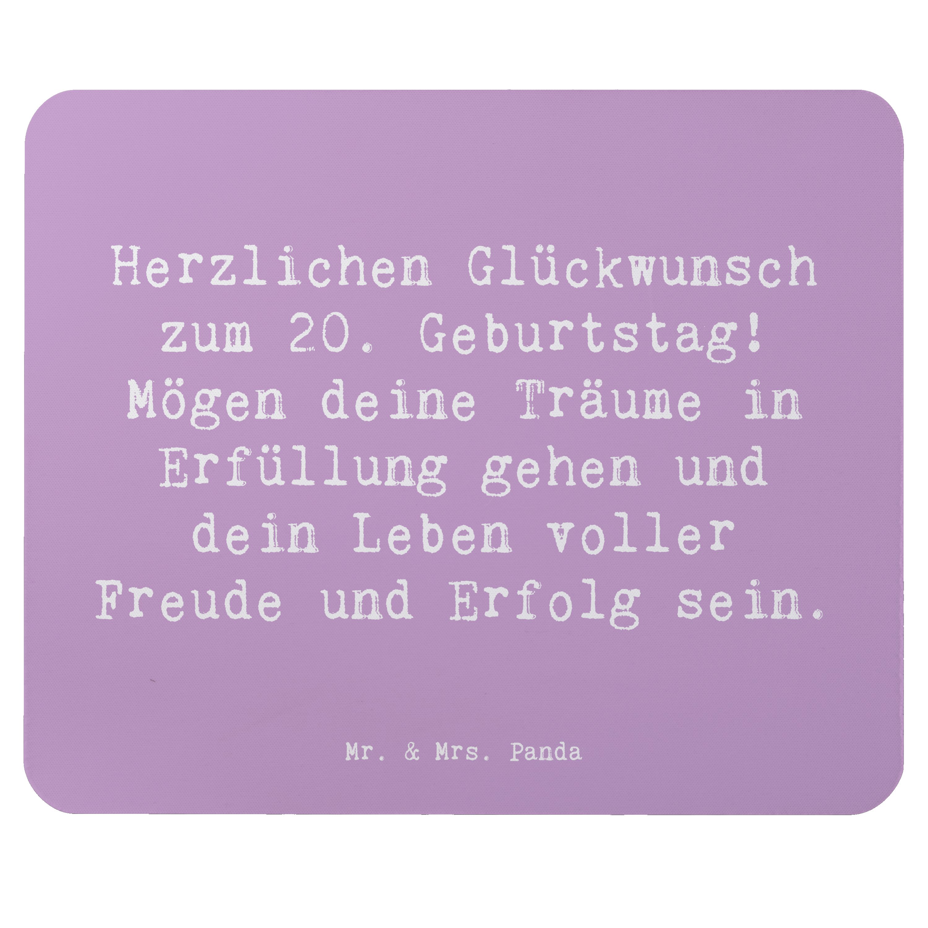 Mauspad Spruch 20. Geburtstag - Lavendeltraum - Geschenk, Überraschungen, Mau
