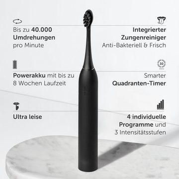 Wondersmile Schallzahnbürste Pro Travel Care Bundle, Aufsteckbürsten: 1 St., inkl. Reiseetui & Zahnpasta, Integrierter Zungenreiniger