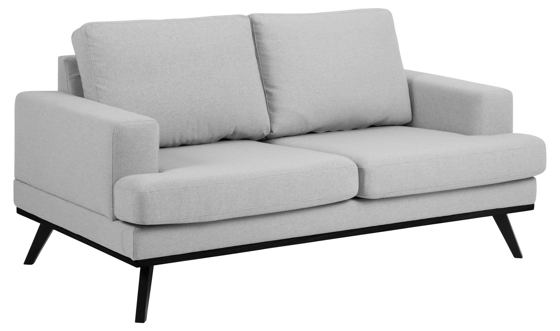ebuy24 Sofa Norwich Sofa 2 Personen hellgrau, schwarz.
