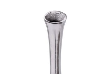 tinkaro Dekoobjekt Flasche L in Silber Blumenvase handgefertigt Aluminium Dekovase