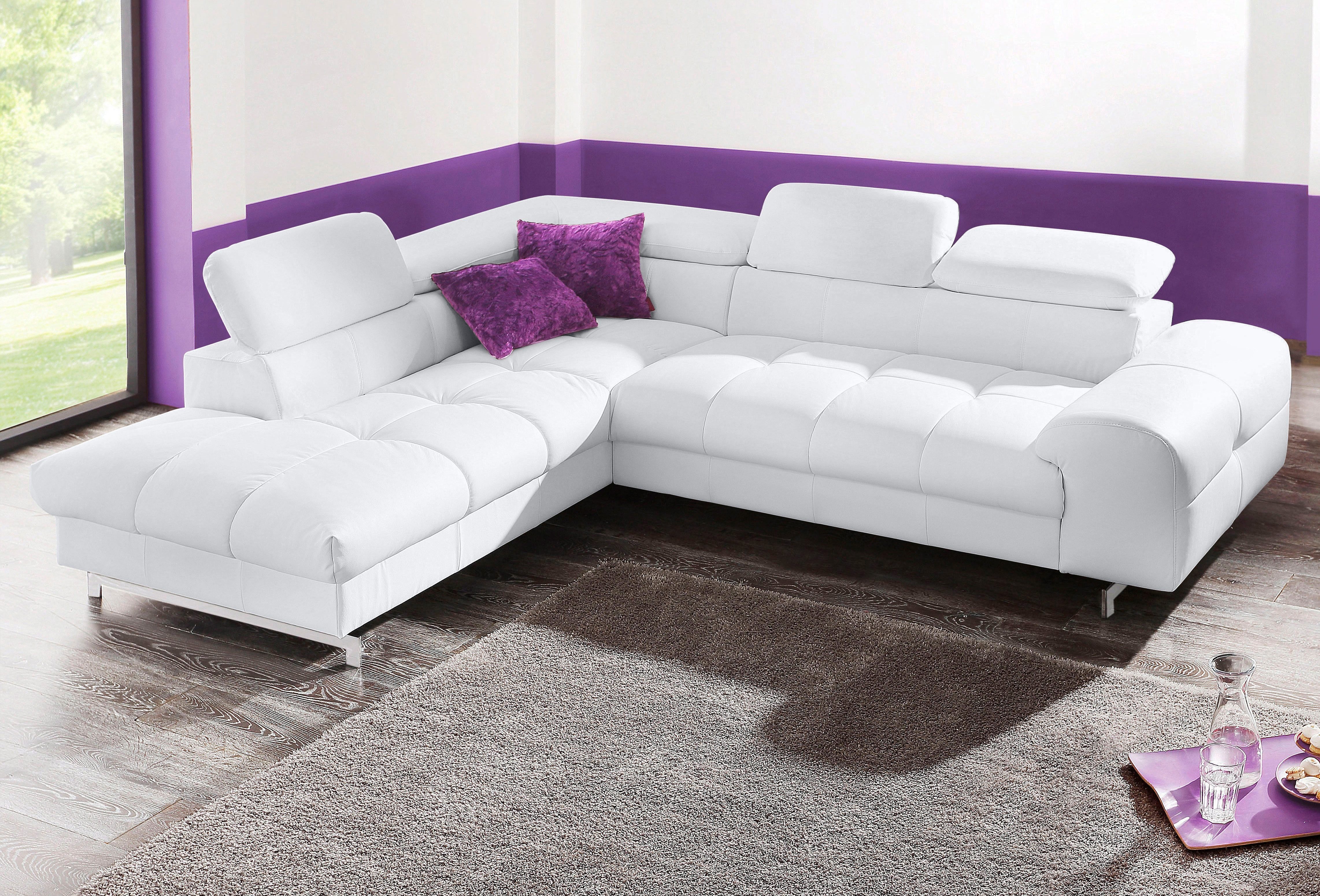COTTA Ecksofa "Chef L-Form", mit Kopfteilverstellung, edle Metallkufen, wah günstig online kaufen
