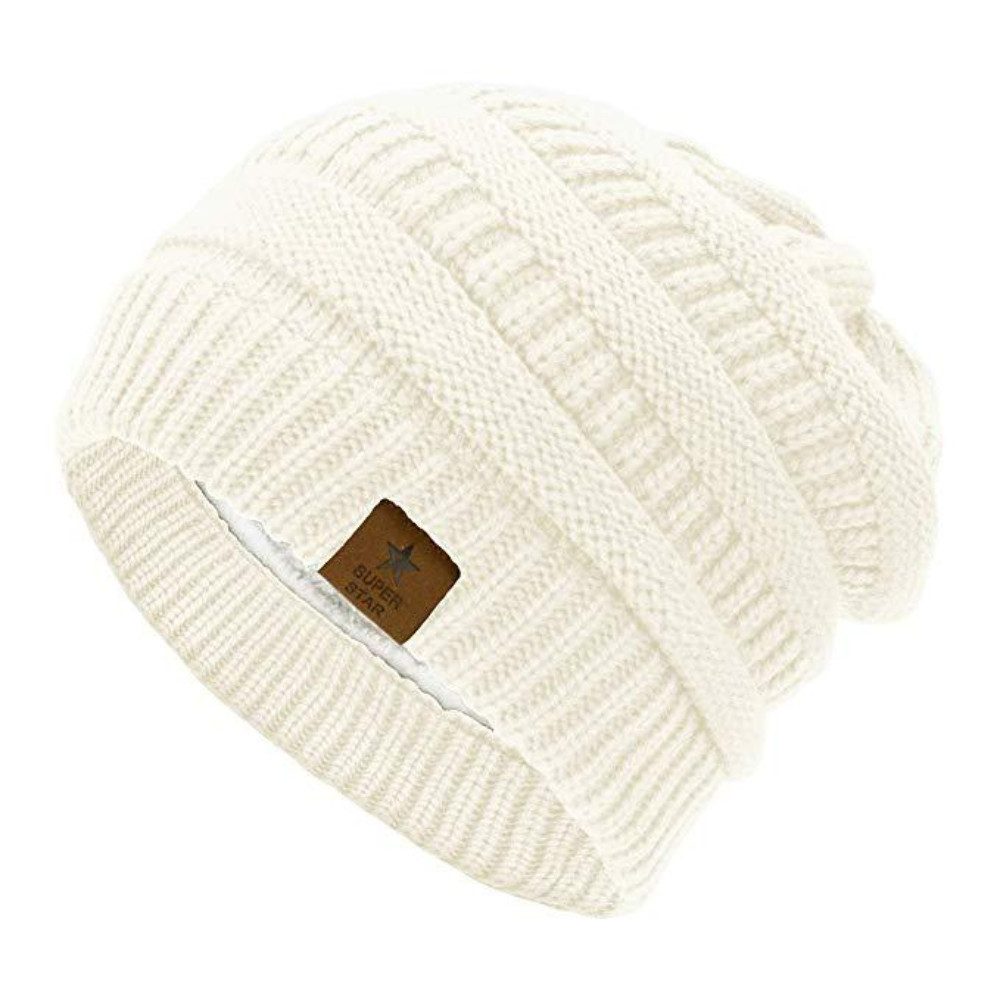 Blusmart Fleecemütze Winterstrickmütze (Grobstrick, gefüttert, Thermomütze) Unisex, ein Must-Have für den Winter