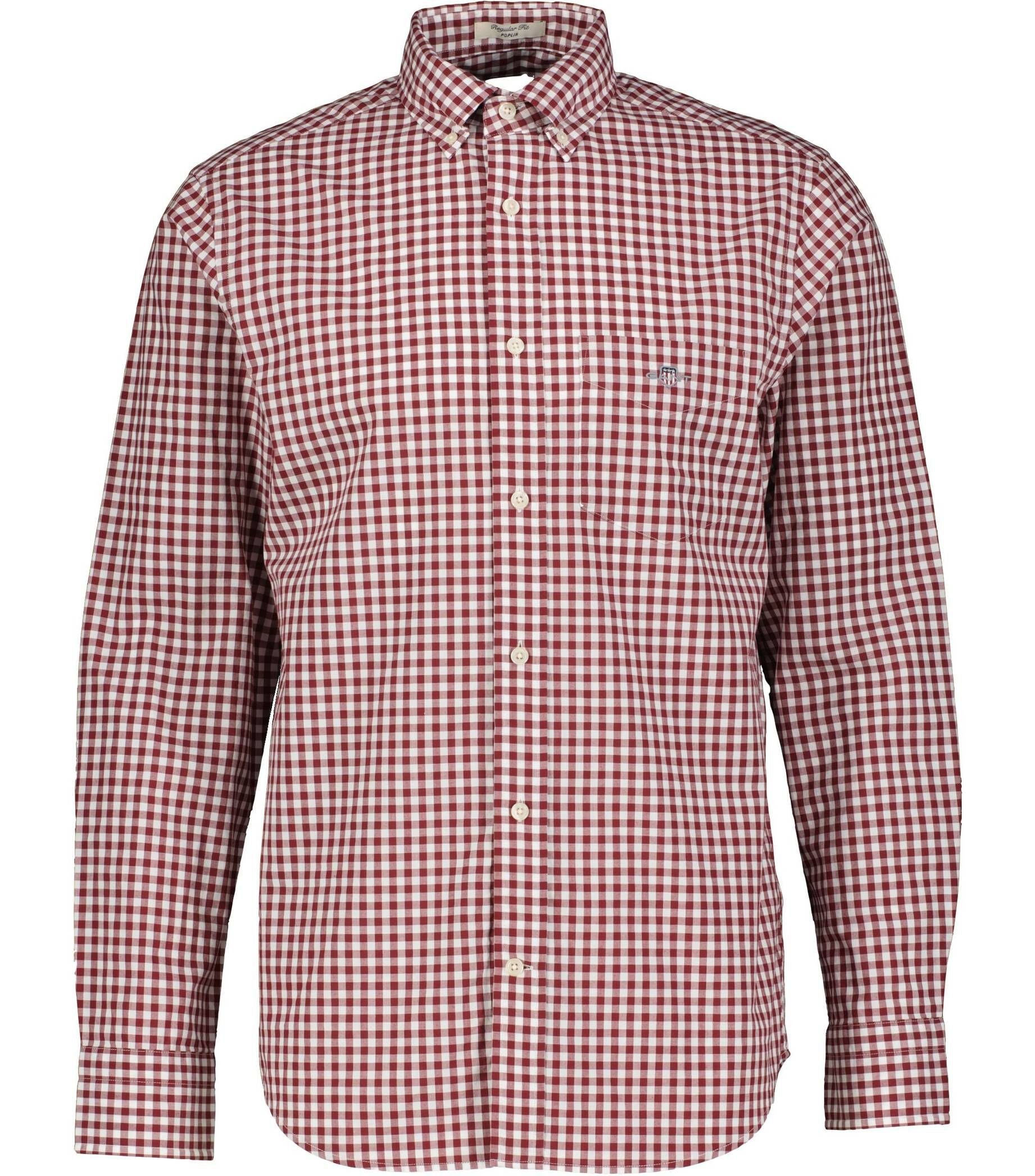 Gant Langarmhemd Herren Freizeithemd GINGHAM (1-tlg) bordeaux (75)