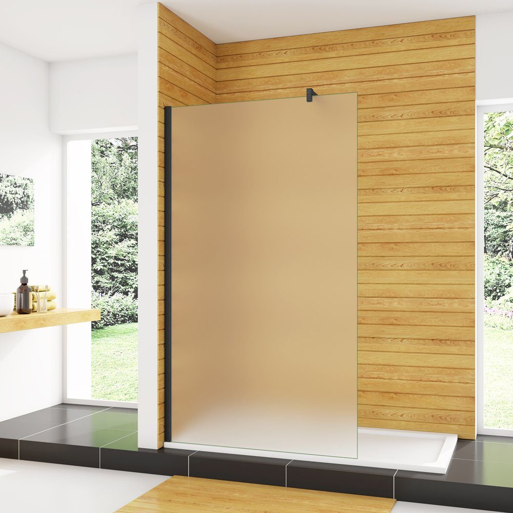 duschspa Duschwand 200cm Duschwand Duschtrennwand Glaswand Walk in Dusche 10mm Milchglas, Einscheibensicherheitsglas, Sicherheitsglas, (Set), Milchglas