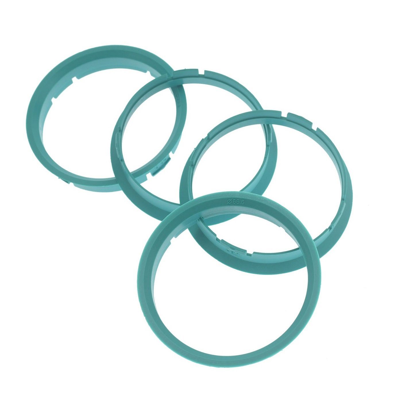 BRANDT AUTOMOTIVE Шиныstift 4X Zentrierringe türkis Felgen Ringe Made in Germany, Maße: 70,0 x 66,6 mm