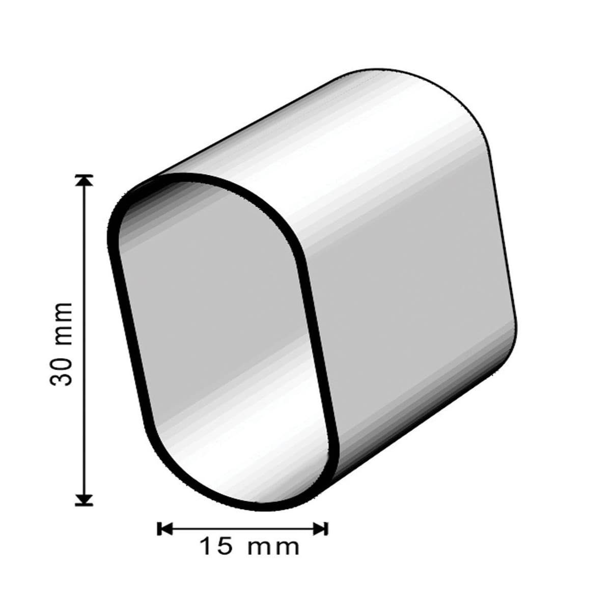 MS Beschläge Kleiderstange Garderobenstange verchromt 30x15mm oval Wandhalt günstig online kaufen