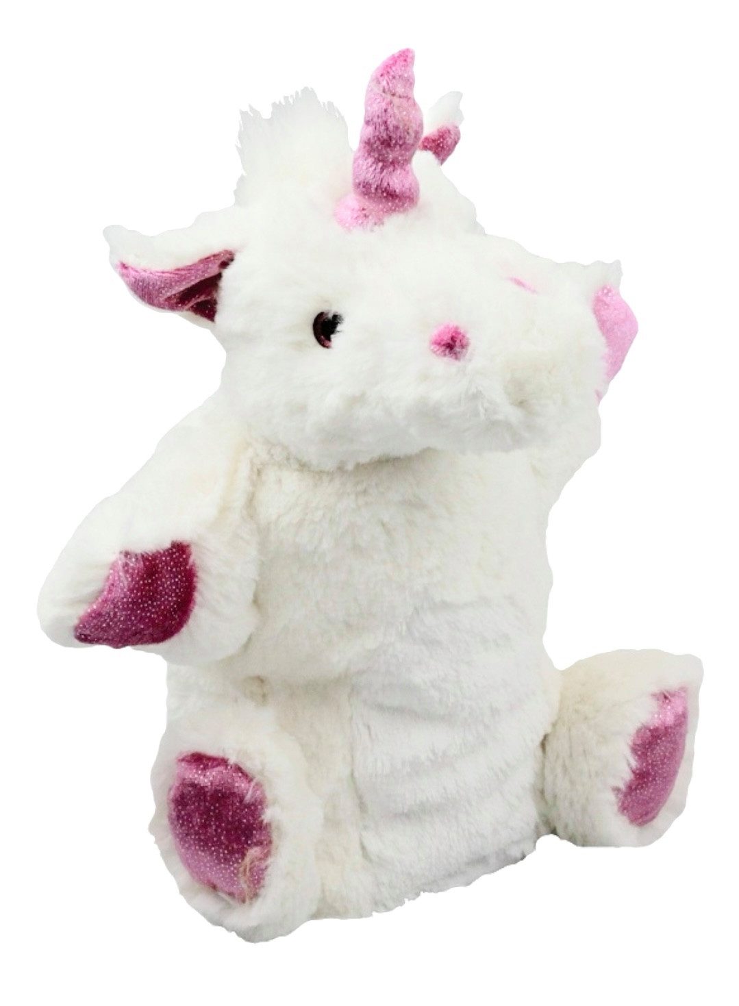 inware Kuscheltier Inware Handpuppe Einhorn 22 cm weiß-pink