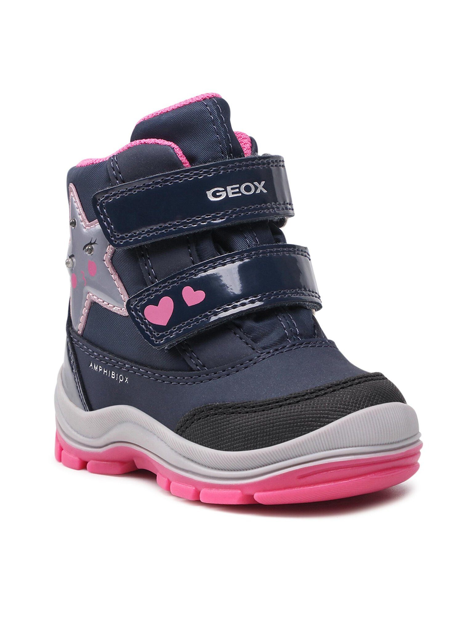 Geox Schneeschuhe B Flanfil G.B Abx A B163WA 050FU C4268 M Navy/Fuchsia Schnürschuh