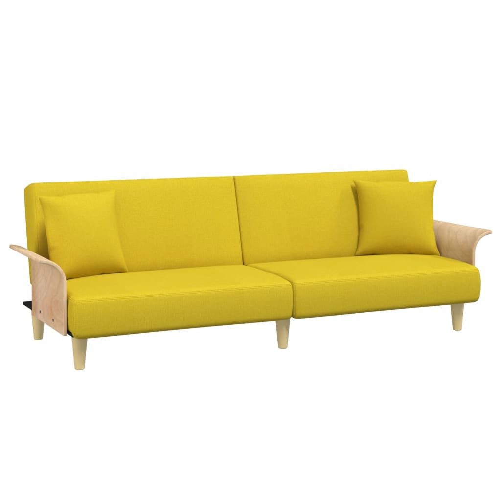 Vidaxl Schlafsofa Mit Armlehnen Hellgelb Stoff günstig online kaufen