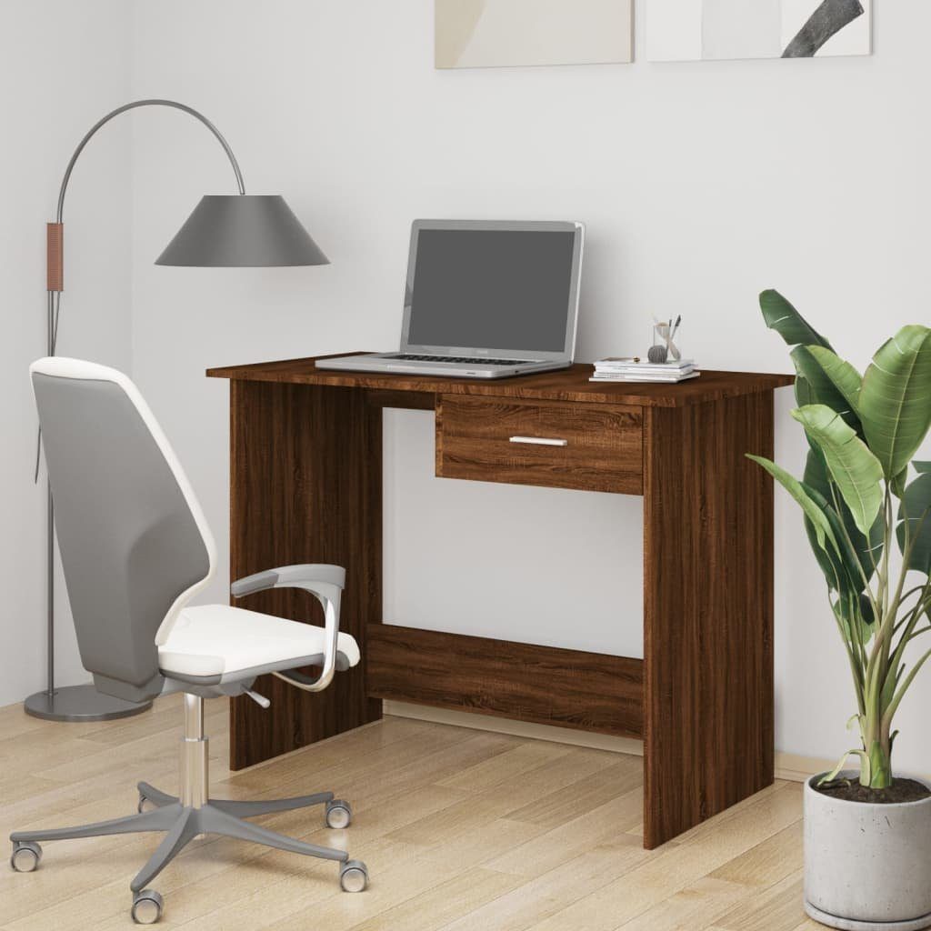 Schreibtisch Eichen-Optik 100x50x76 cm Holzwerkstoff furnicato Braun