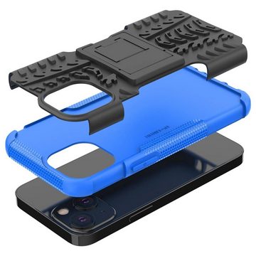 CoolGadget Handyhülle Blau als 2in1 Schutz Cover Set für das Apple iPhone 14 Plus 6,7 Zoll, 2x Glas Display Schutz Folie + 1x TPU Case Hülle für iPhone 14 Plus