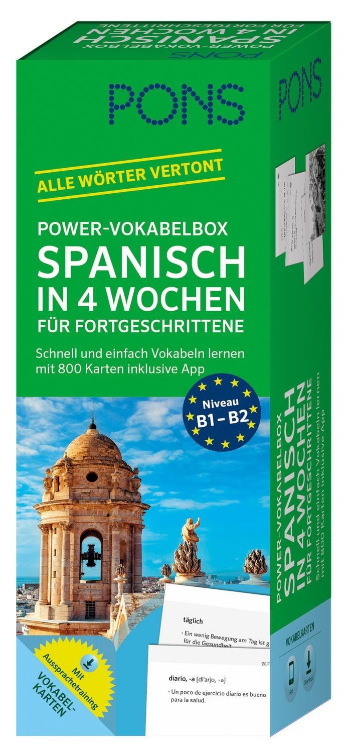 PONS Power-Vokabelbox Spanisch in 4 Wochen für Fortgeschrittene / diverse