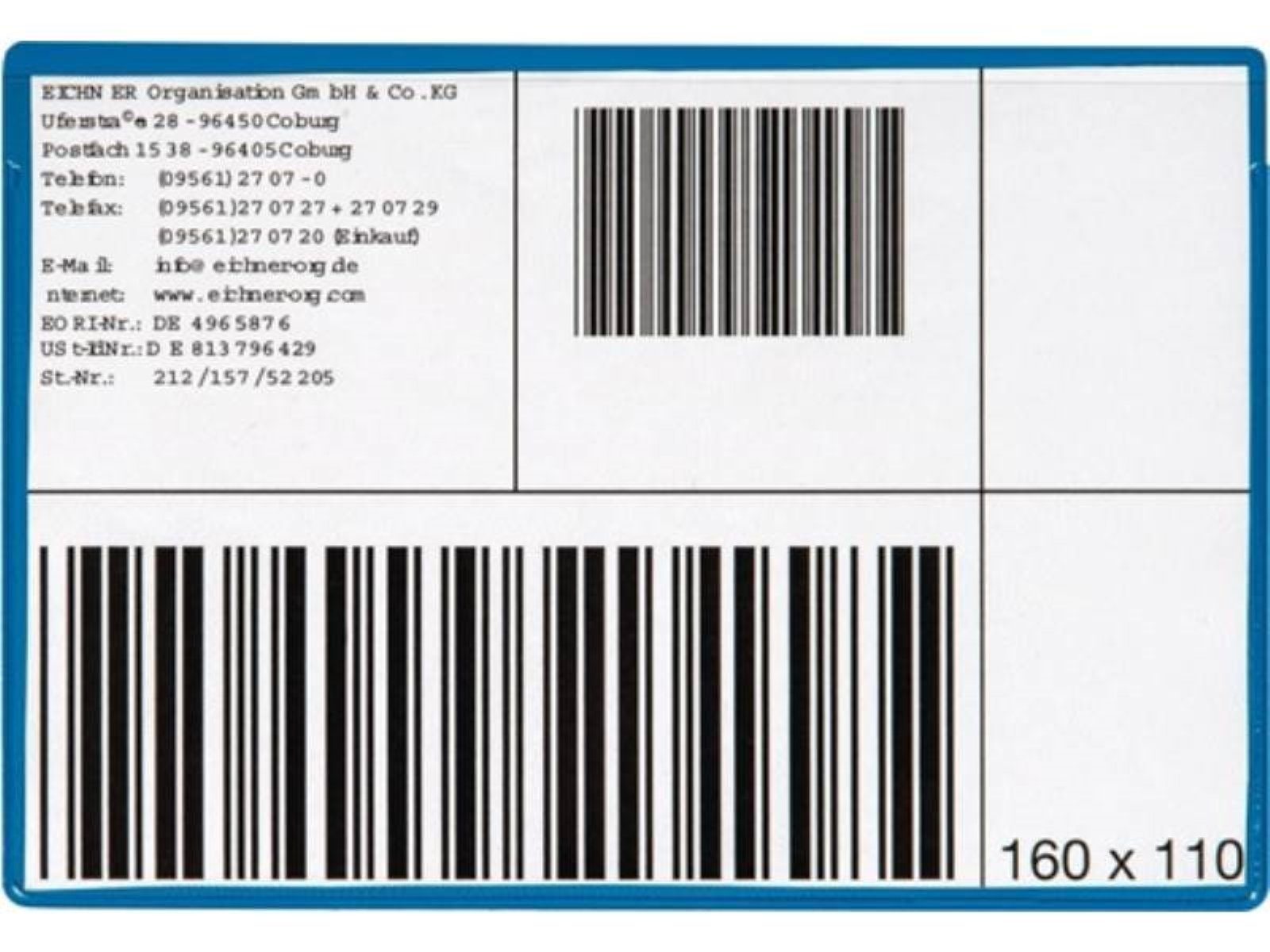 EICHNER Etiketten 10er Pack Etikettentasche B160xH110mm magn.10St./Pack EICHNER magnetis