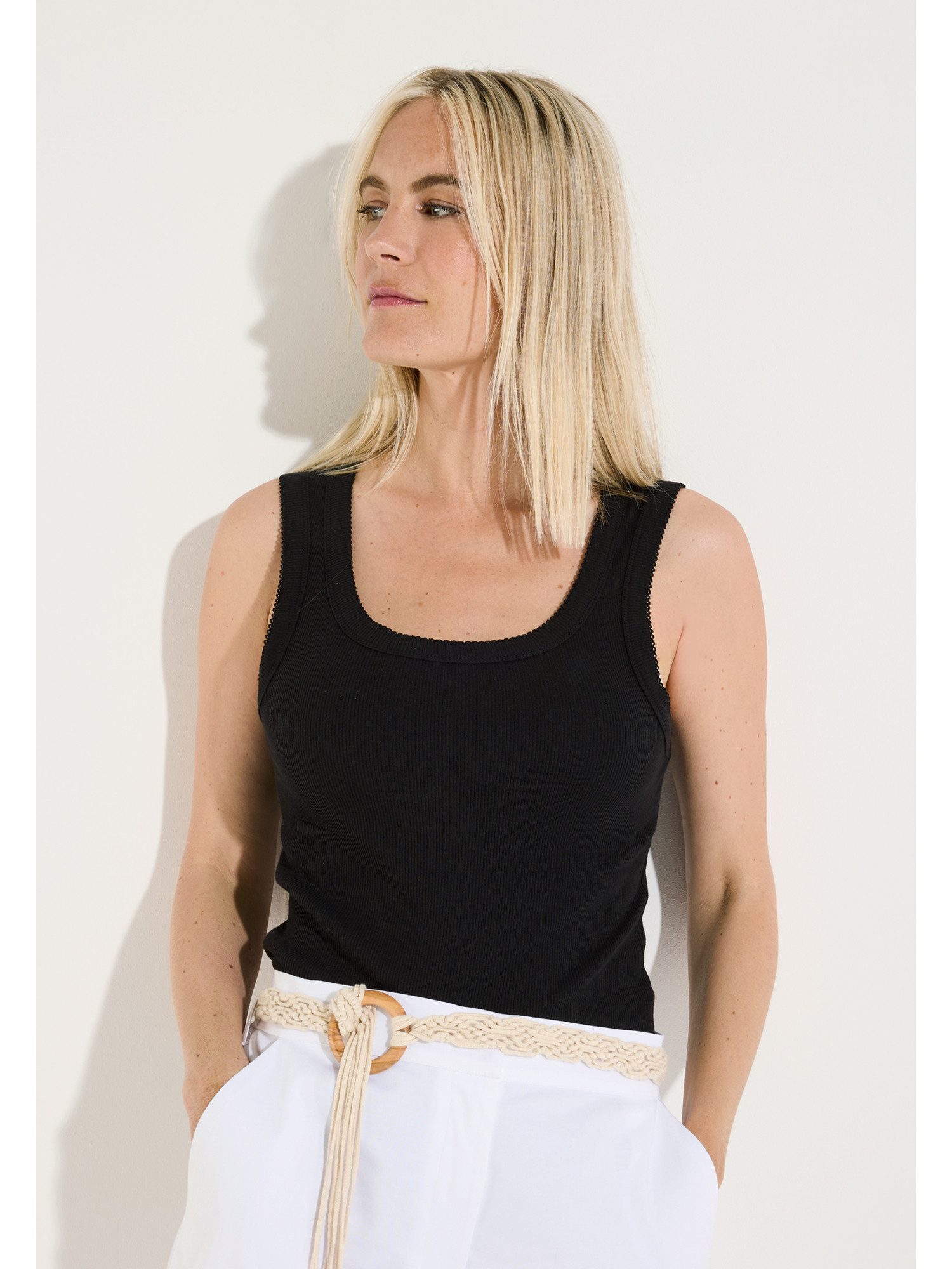 Shirttop schmales, geripptes Basic-Tanktop