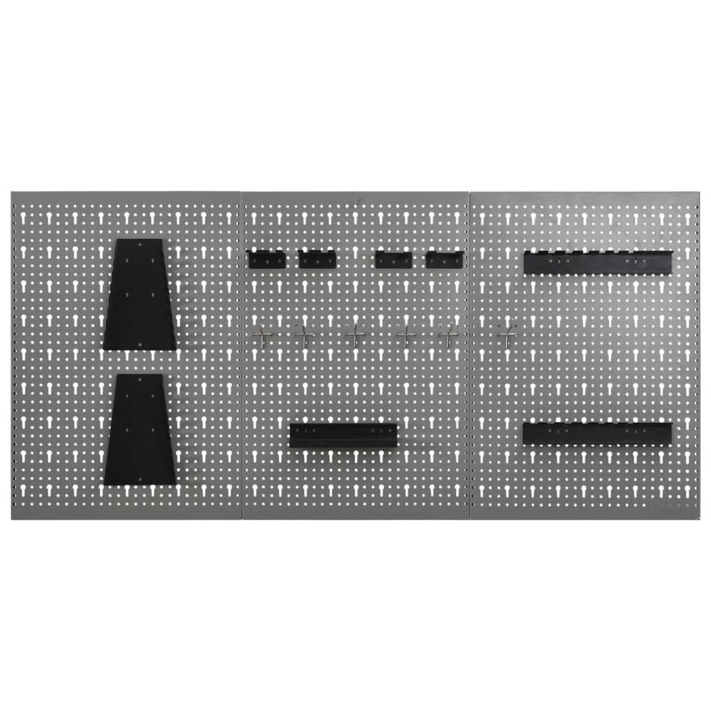 vidaXL Lochwand Werkzeugwand 3 Stk. 40×58 cm Stahl, (3-tlg)
