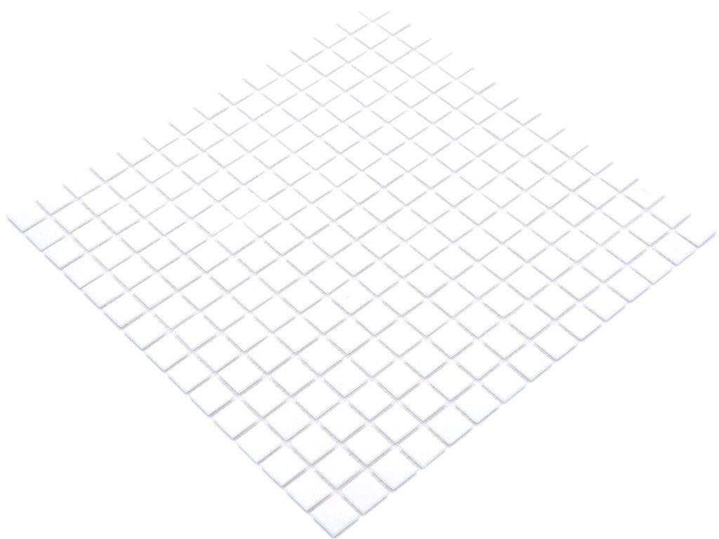 Mosani Bodenfliese Glasmosaik Mosaikfliese Super Weiss Poolmosaik