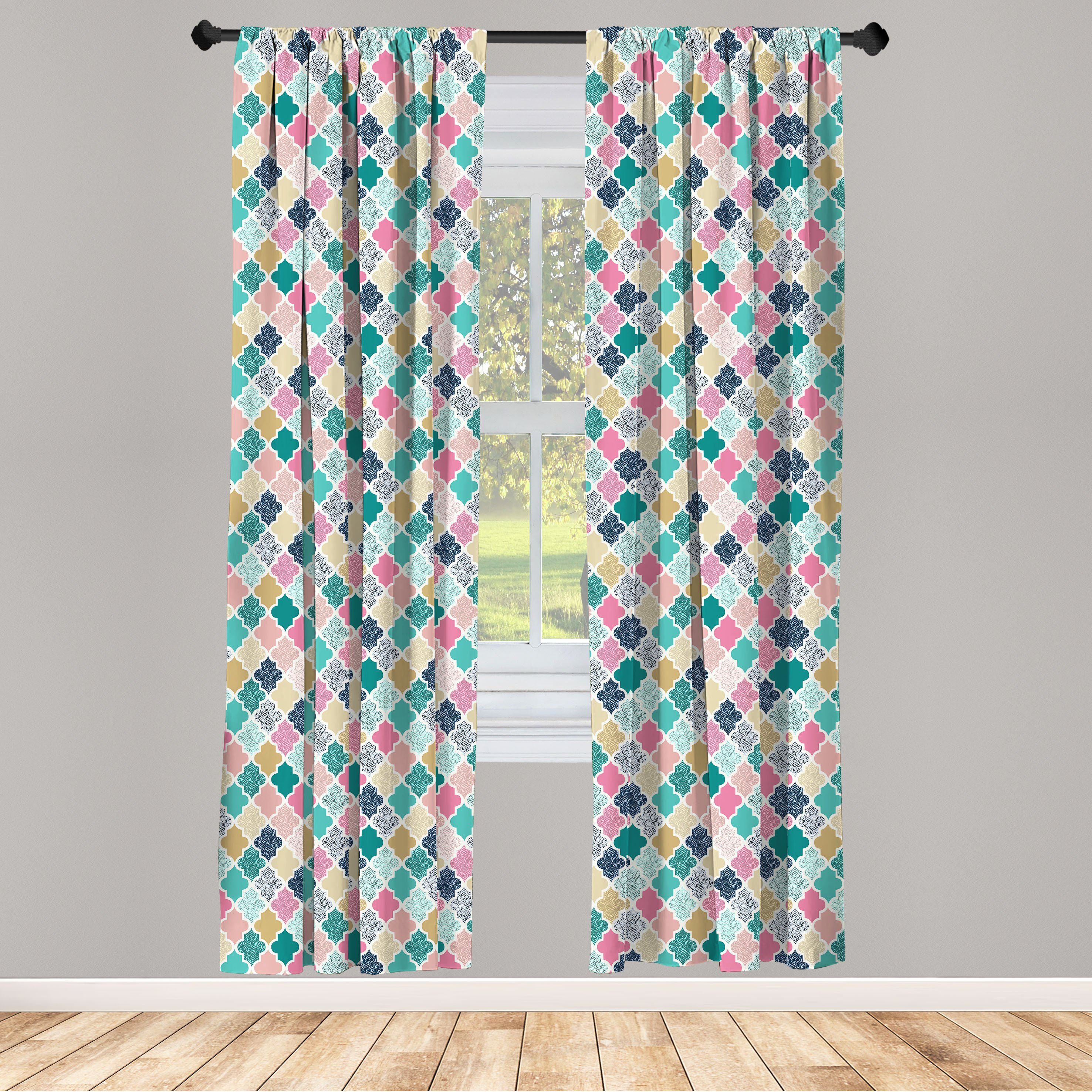 Gardine Vorhang für Wohnzimmer Schlafzimmer Dekor, Abakuhaus, Microfaser, Geometrisch Klassische marokkanisch