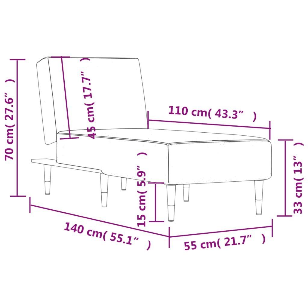 Dunkelgrau Teile 1 Chaiselongue vidaXL Chaiselongue Samt,