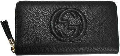 GUCCI Geldbörse Damen GG aus Leder, schwarz, Made in Italy