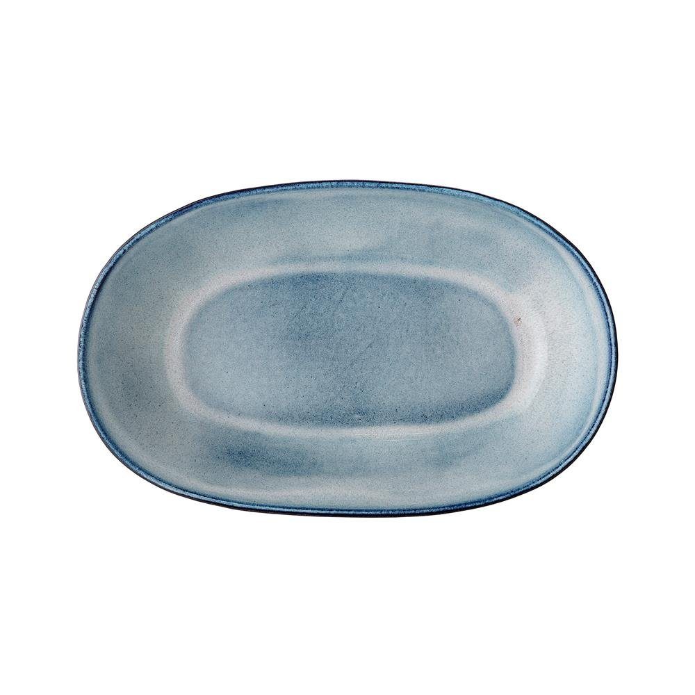 blau Servierschüssel Bloomingville Servierschale Keramik 32x20cm dänisches ovale Sandrine, Design