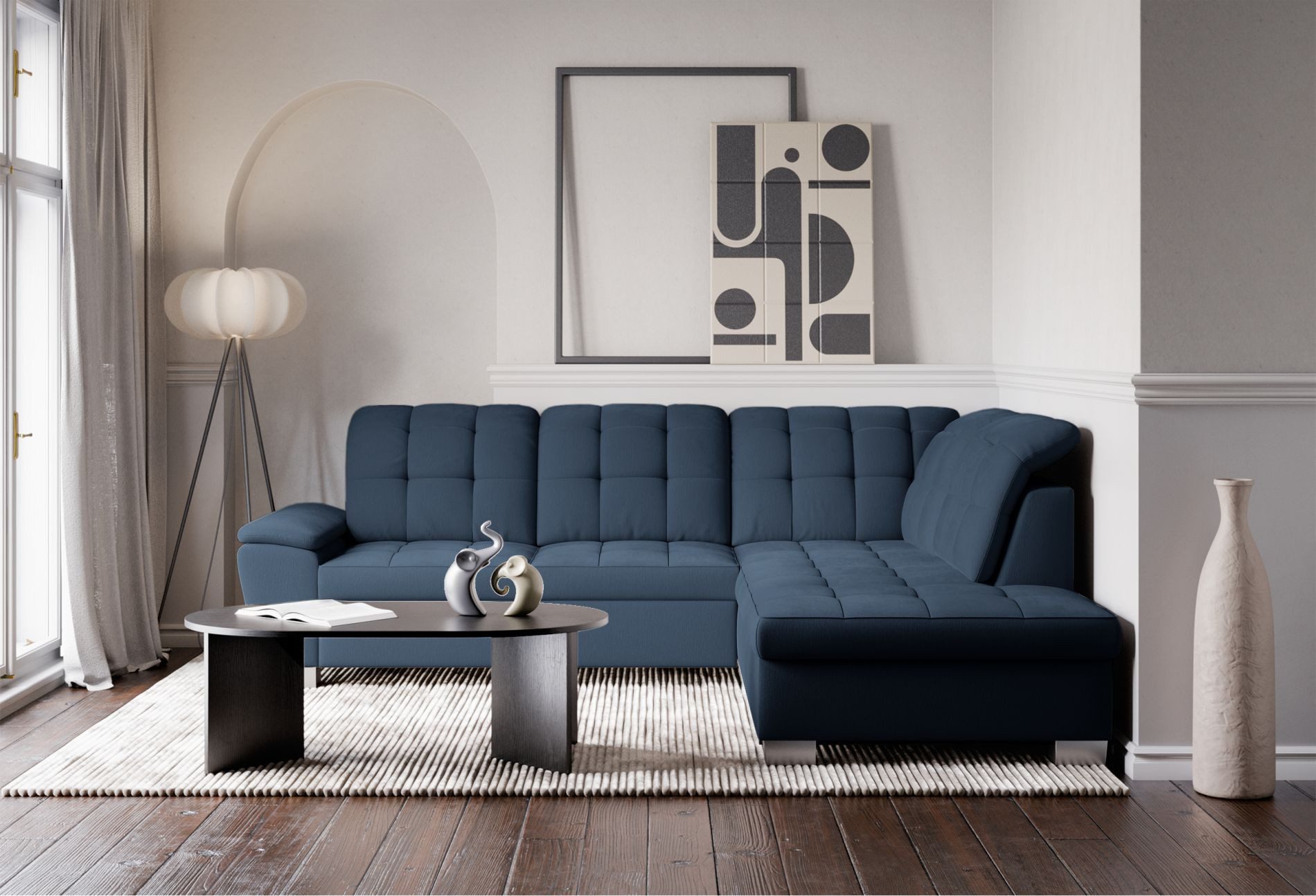 Selsey Ecksofa JAMAAL, Ecksofa mit Schlaffunktion, Bettkasten & Verita-Stoff, L-Form
