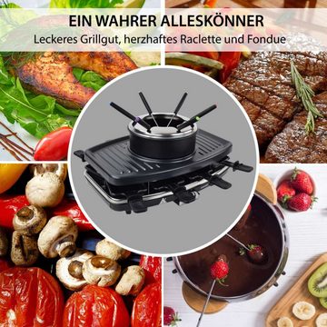 Syntrox Raclette und Fondue-Set Syntrox 3 in 1 Raclette-Grill-Fondue-für 8 Personen