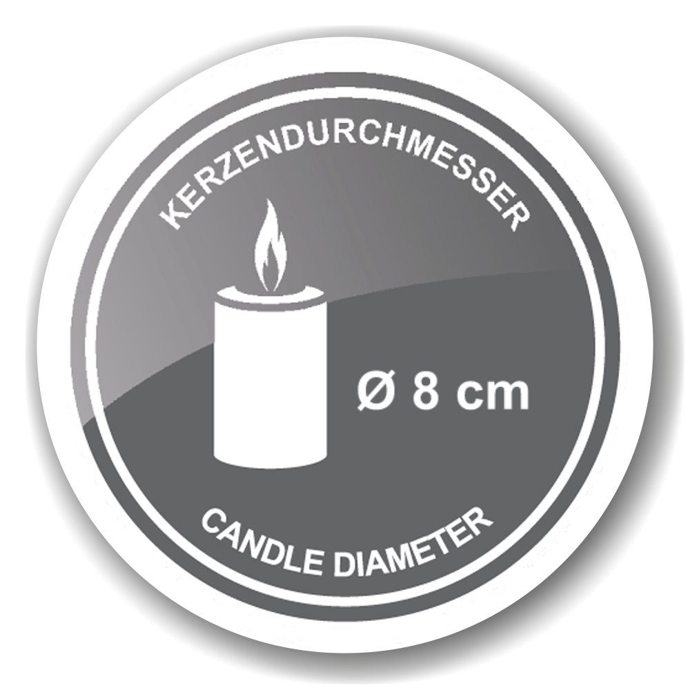 Kerzen Adventskranz Ruti, cm) EDZARD cm, 45 á (L Silber-Optik 6 für in Ø 4 Adventskerzenhalter