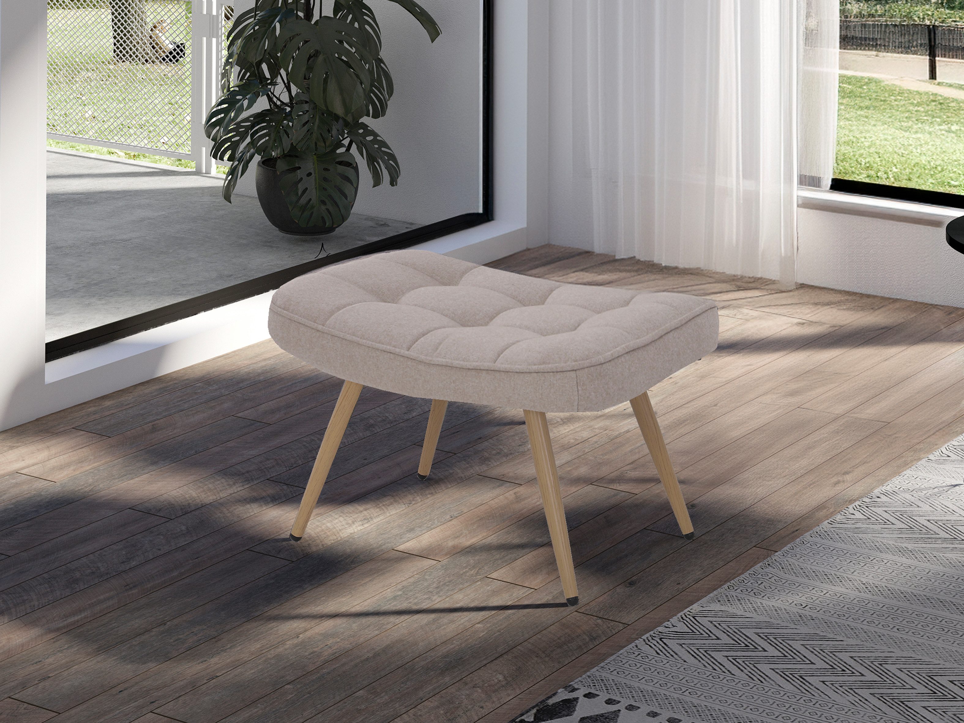 byLIVING Fußhocker Uta (Bezug: Samt, Webstoff, Cord, Grob-Cord, Bouclè / Fa günstig online kaufen