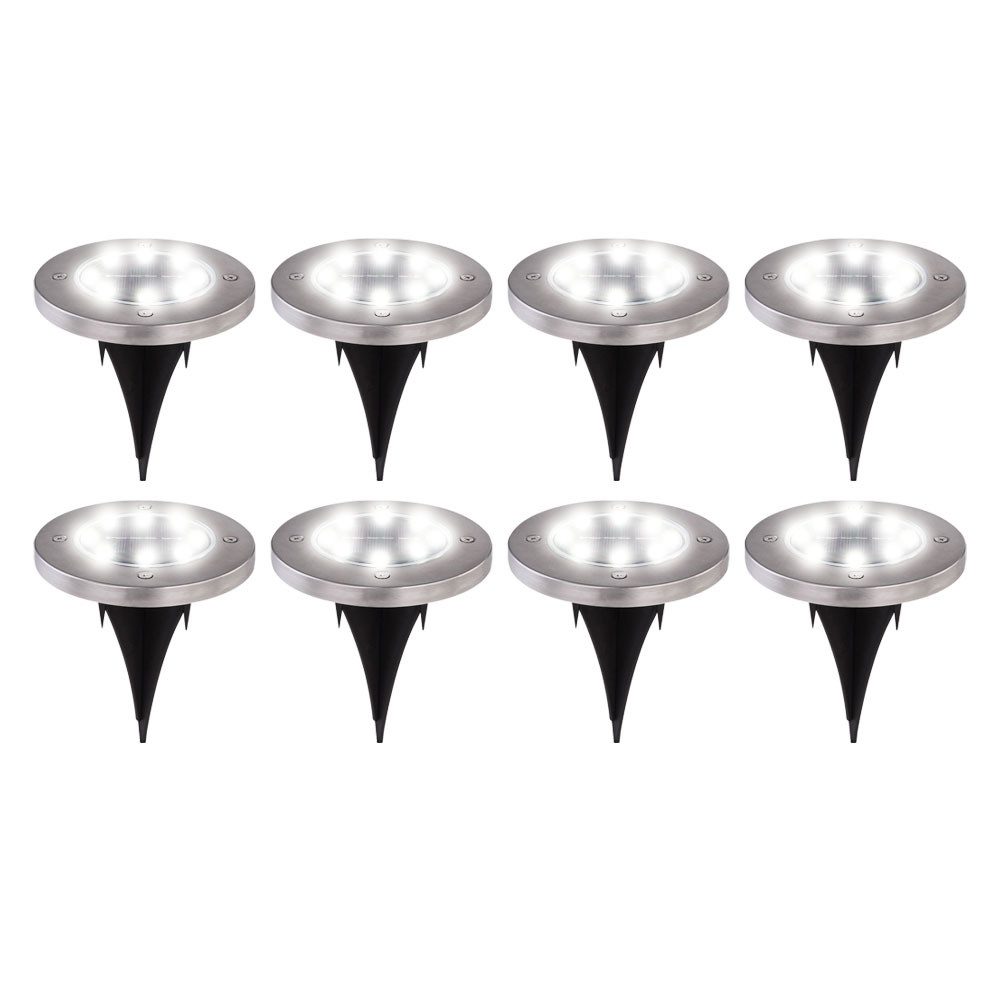 etc-shop LED Gartenleuchte, LED-Leuchtmittel fest verbaut, 8x LED Solar Leu günstig online kaufen